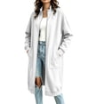 thumbnail image 4 of IUYRTFE Women Mid Length Zip Up Coat with Pockets for Winter Casual Daily Wear, 4 of 7