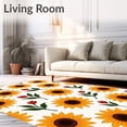 thumbnail image 2 of ODIKA 4'x6' Machine Washable Non-Slip Area Rug, Rustic Autumn Harvest Floral Display High Traffic Rug with Pad, Yellow, 703392, 2 of 8