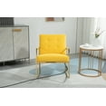 thumbnail image 2 of ARCTICSCORPION Accent Chair, Leisure Rocking Chair with Stainless Steel Feet, Upholstered Rocking Armchair, Modern Rocker Chair with High Backrest and Armrests for Balcony Bedroom, Yellow, 2 of 7