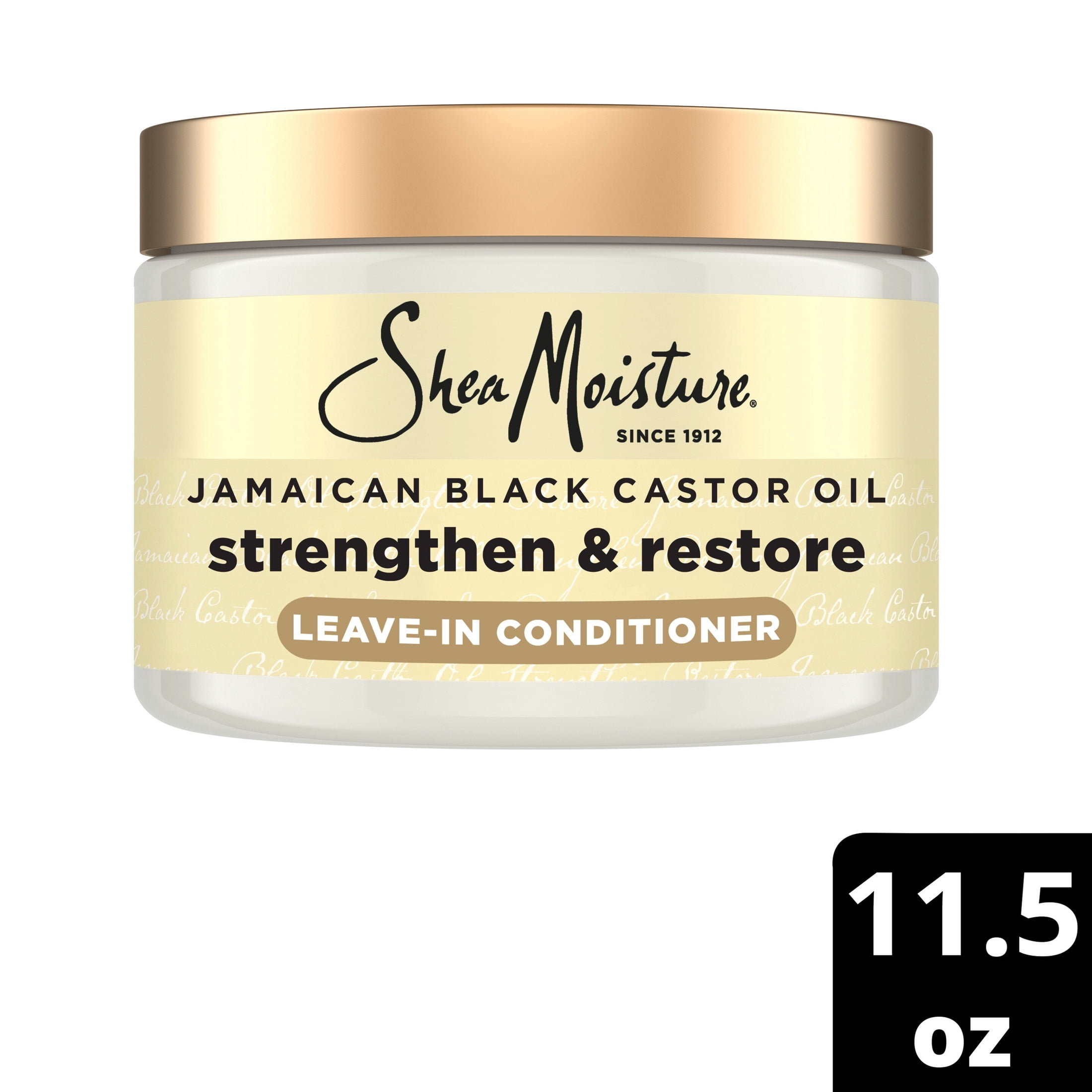 SheaMoisture Leave In Conditioner For Damaged Hair 100% Pure Jamaican Black Castor Oil to Soften and Detangle Hair, 11.5 oz