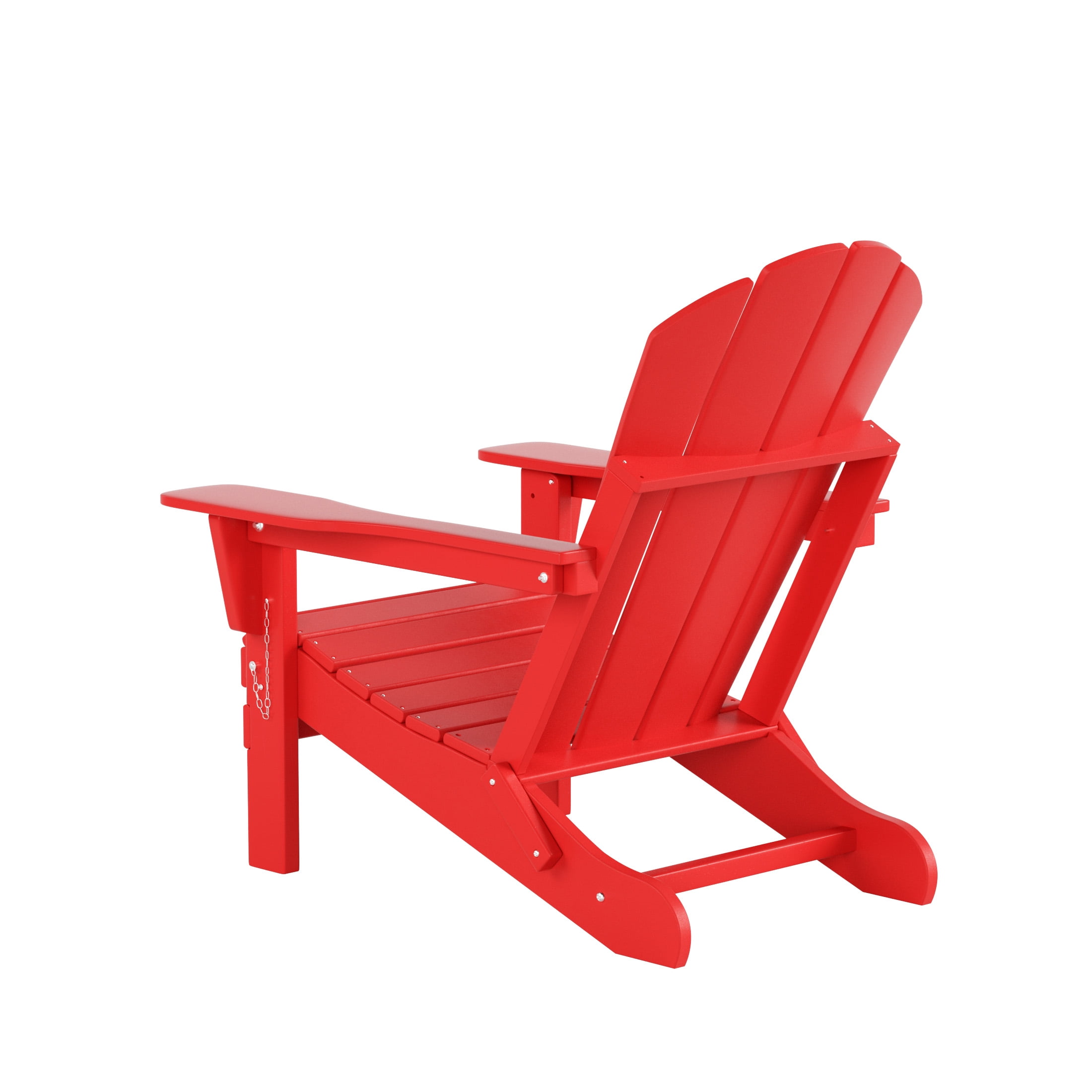 Westin Outdoor Patio Folding Adirondack Chair HDPE Plastic, Red