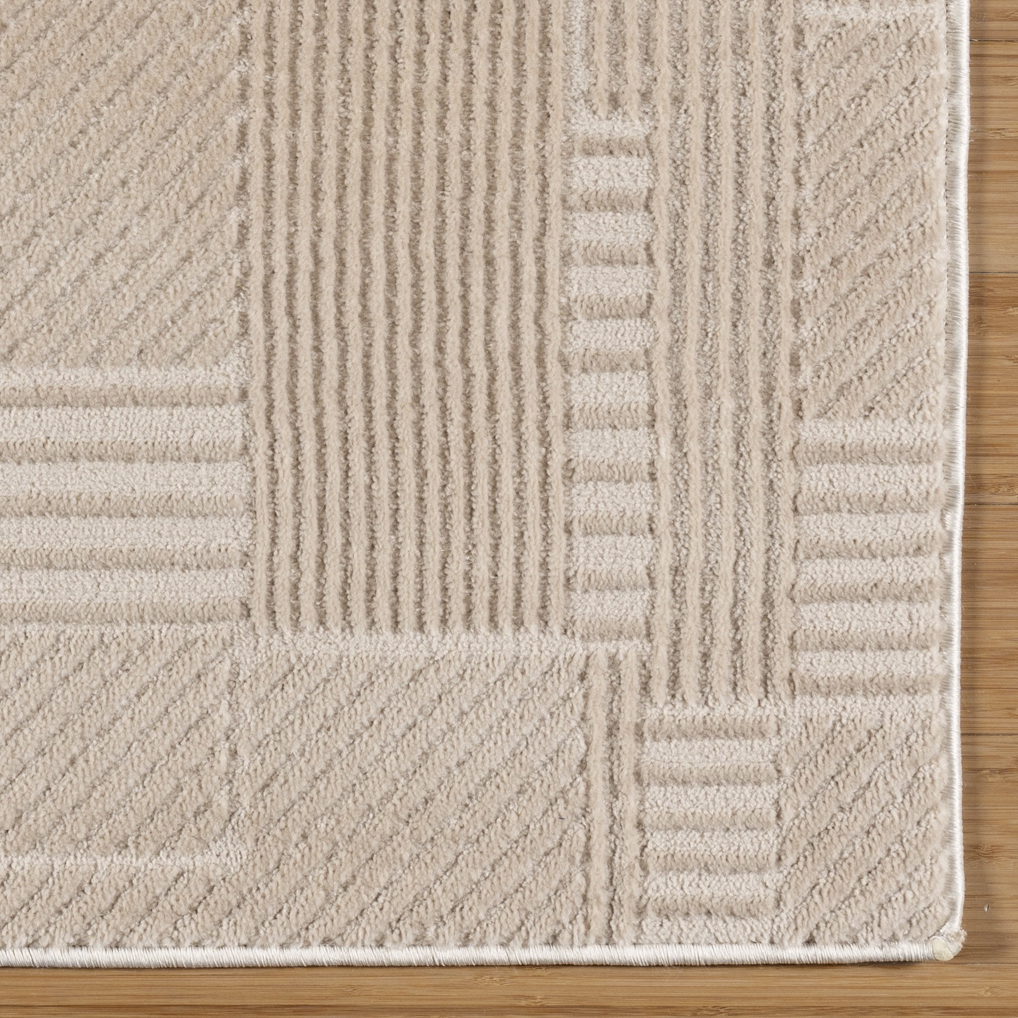 Arlo Dearra Modern Geometric Beige Area Rug, 9x13
