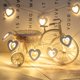 thumbnail image 2 of 1 cadena de luces decorativas de 1,5 m con 10 LED de madera blanca en forma de corazón, con batería y fuente de alimentación, ideal para San Valentín, Día de la Madre, boda, propuesta de matrimonio,, 2 of 7