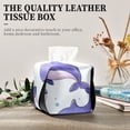 thumbnail image 4 of Cute Purple Whales Tissue Box Cover Leather Square Rectangle Tissue Box Holder for Bathroom Living Room Desk Office Decor, 4 of 7
