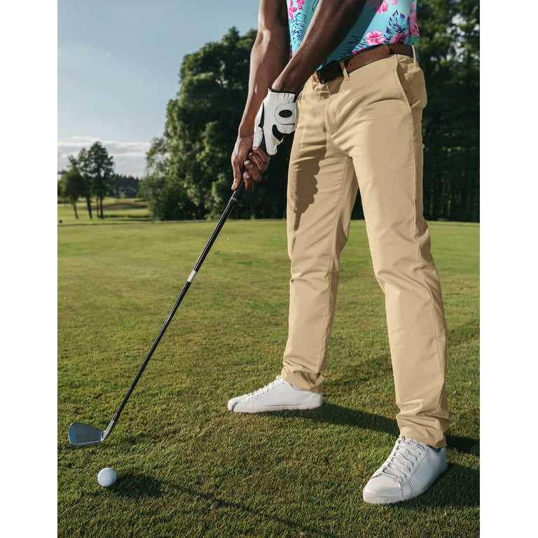 LRD Mens Slim Fit Performance Stretch Golf Pants - 32 x 28 Khaki