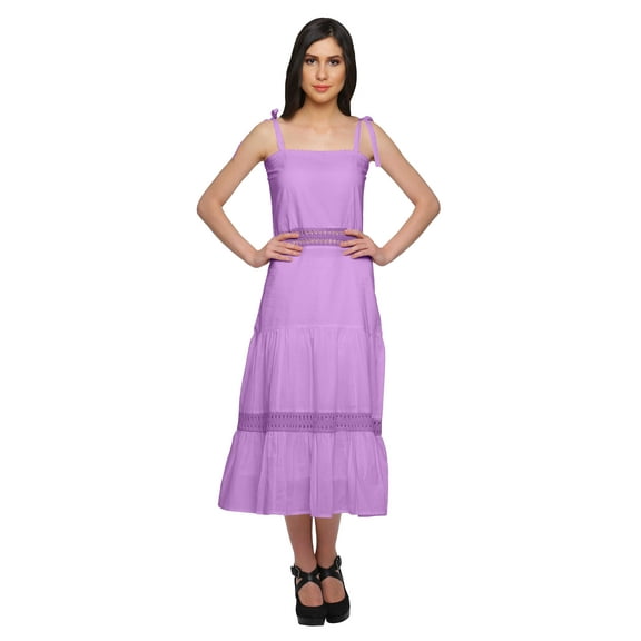 Moomaya Women Solid Long Maxi Dress Adjustable Shoulder Strap Summer Clothing