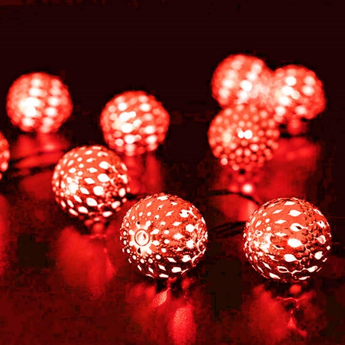 Metal Ball String Lights, Metal Ball Garden Lights 3.5M 10LED Metal Ball String Lights Indoor Outdoor Fairy Globe String Lights