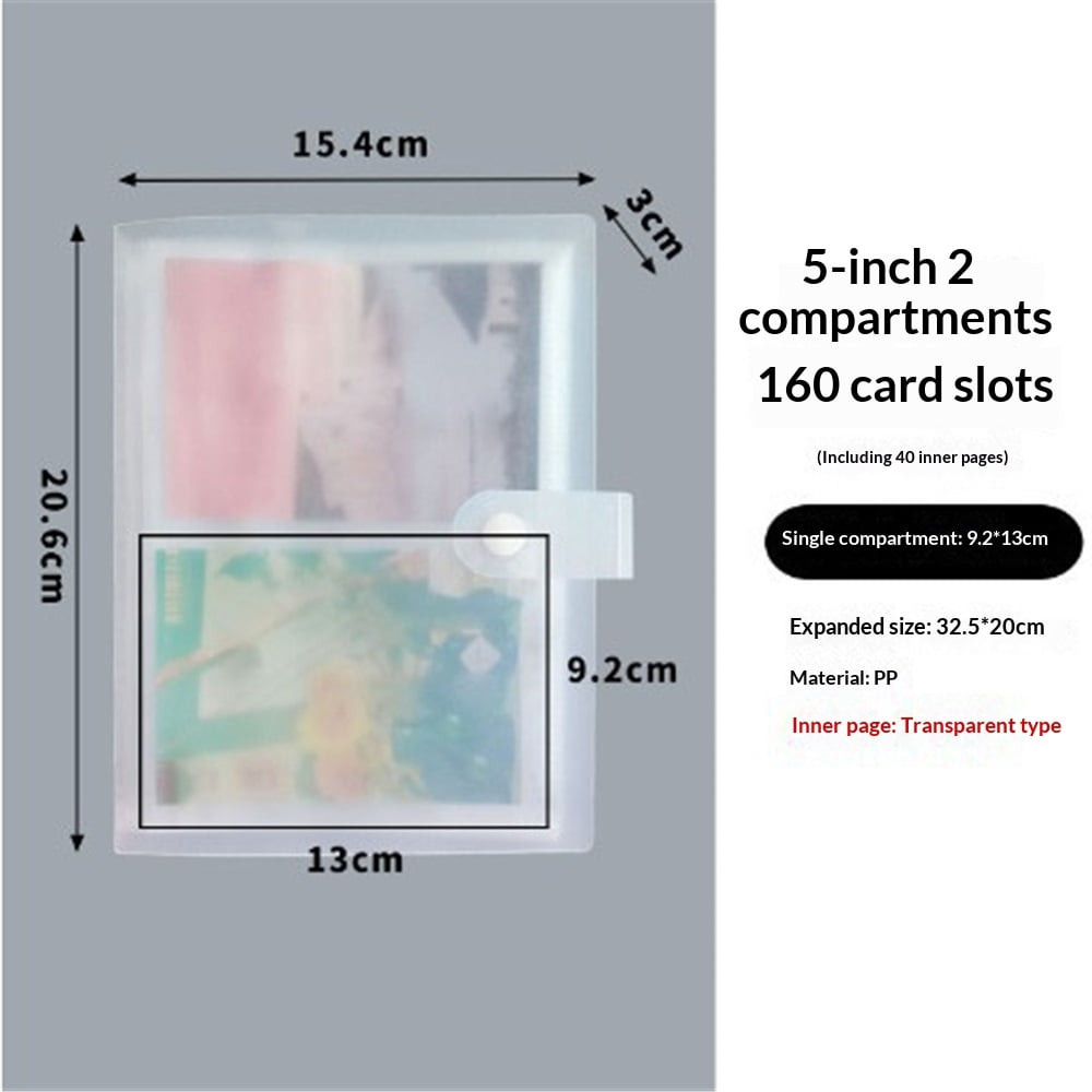 2 Pack 3x5 Index Cards Clear Plastic Holder Organizer Pouches Book Binder 40 Page Hold 160 Cards（Excluding paper）