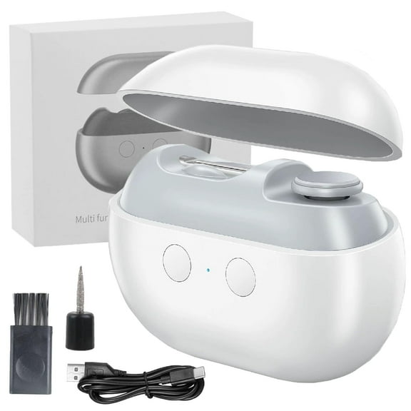 Imwing Easyclip, Imwing Nail Clipper, Vueeze Easy Clip Electric Nail Clipper & Polisher 2-in-1 with LED Light - Safe Toe & Fingernail Trimmer for Seniors, Adults, Kids, Baby (White)