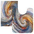 thumbnail image 3 of Ryvnso Abstract Swirl Bathroom Shaggy Rugs Toilet Rectangle Mat Soft Contour Rug 24"x16", 3 of 9