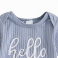thumbnail image 6 of mgoYE Infant Boys Girls Clothes Set Newborn Baby Romper Hat Ribbed Knit Long Sleeve Button Solid Bodysuit Jumpsuit(Blue,3-6 Months), 6 of 6