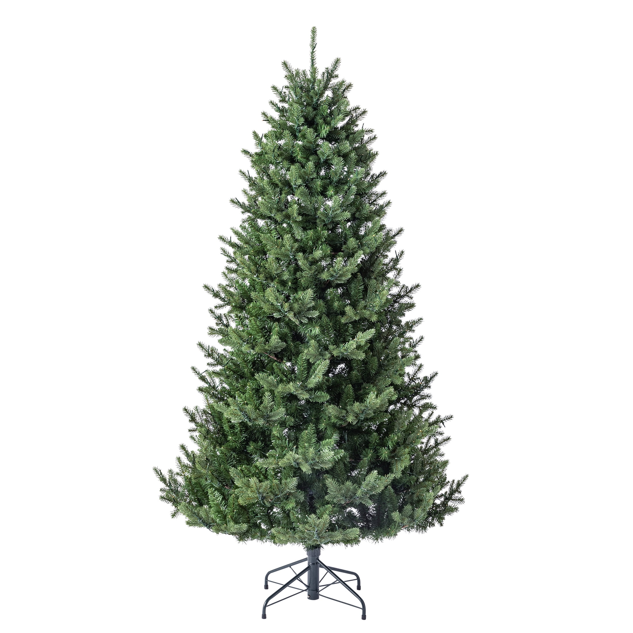 My Texas House 6.5' Pre-Lit Grand Spruce Green Artificial Christmas Tree with LumaDazzle Color-Changing Twinkle LED Lights, Quick Set, and Stand