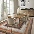 thumbnail image 2 of FairOnly 9'x12'Machine Washable Low Pile Brocade Area Rug – Textured Geometric Non Slip NonShedding Rug for Bedroom Kitchen，Brown Orange, 2 of 7