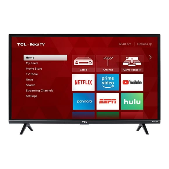 TCL 32S327 - 32" Diagonal Class (31.5" viewable) - 3-Series LED-backlit LCD TV - Smart TV - Roku TV - 1080p 1920 x 1080 - black