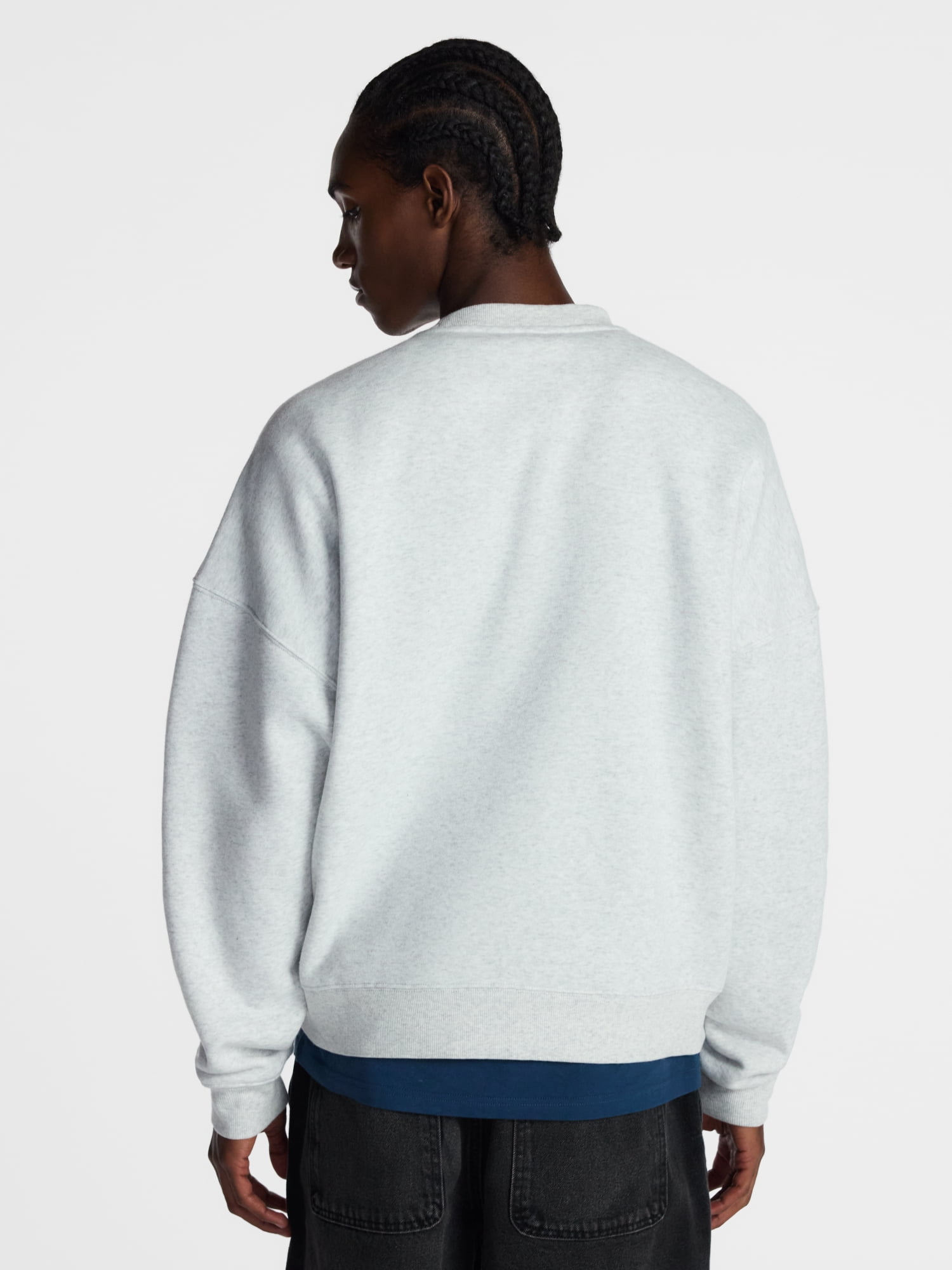 No Boundaries Crewneck Fleece Sweatshirt with Long Sleeves, Men's XS-4XLT