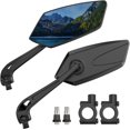 thumbnail image 1 of shiyou-Bike Mirror 2 Pack, Bicycle Mirrors for Handlebar 22-25mm with Blu-ray Scratch Resistant Glass Lens, 360°Adjustable Shockproof Bike Rear View Mirror, Fit for Mountain Road Bike Scooter Motocyc, 1 of 4