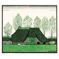thumbnail image 2 of De Graag, Julie 22x20 White Modern Wood Framed Museum Art Print Titled - Farmhouse with thatched roof, 2 of 4
