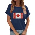 thumbnail image 2 of XIAONU Womens Vintage Canada Flag T Shirt Short Sleeve Crew Neck Pullover Tee Breathable Casual Canada Day Tees, 2 of 4