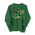 thumbnail image 6 of St. Patrick's Day Sweatshirt for Women LOVE Graphic Four Leaf Clover Print Crewneck Long Sleeve Ribbed Cuffs Festive Holiday Relaxed Fit Pullover, 6 of 7