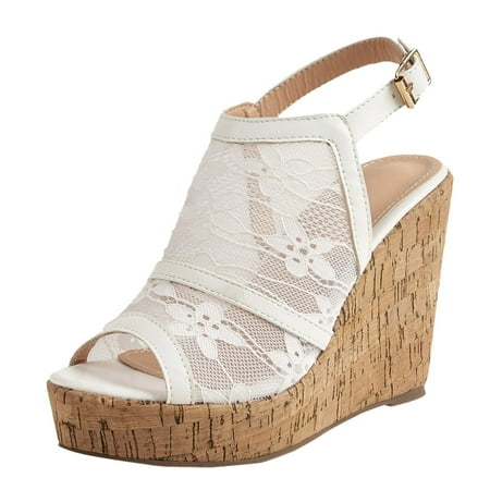 

Slope Heel Sandals For Women Summer New Lace Thick Sole Women Shoes Fish Mouth Roman Shoes