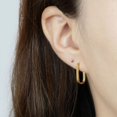thumbnail image 3 of Alexcraft Gold Hoop Earrings for Women 14K Gold Plated and Silver Huggie Earrings Hypoallergenic Cartilage Earrings Hoops Geometric Rectangle Hoops for Women Trendy, 3 of 7