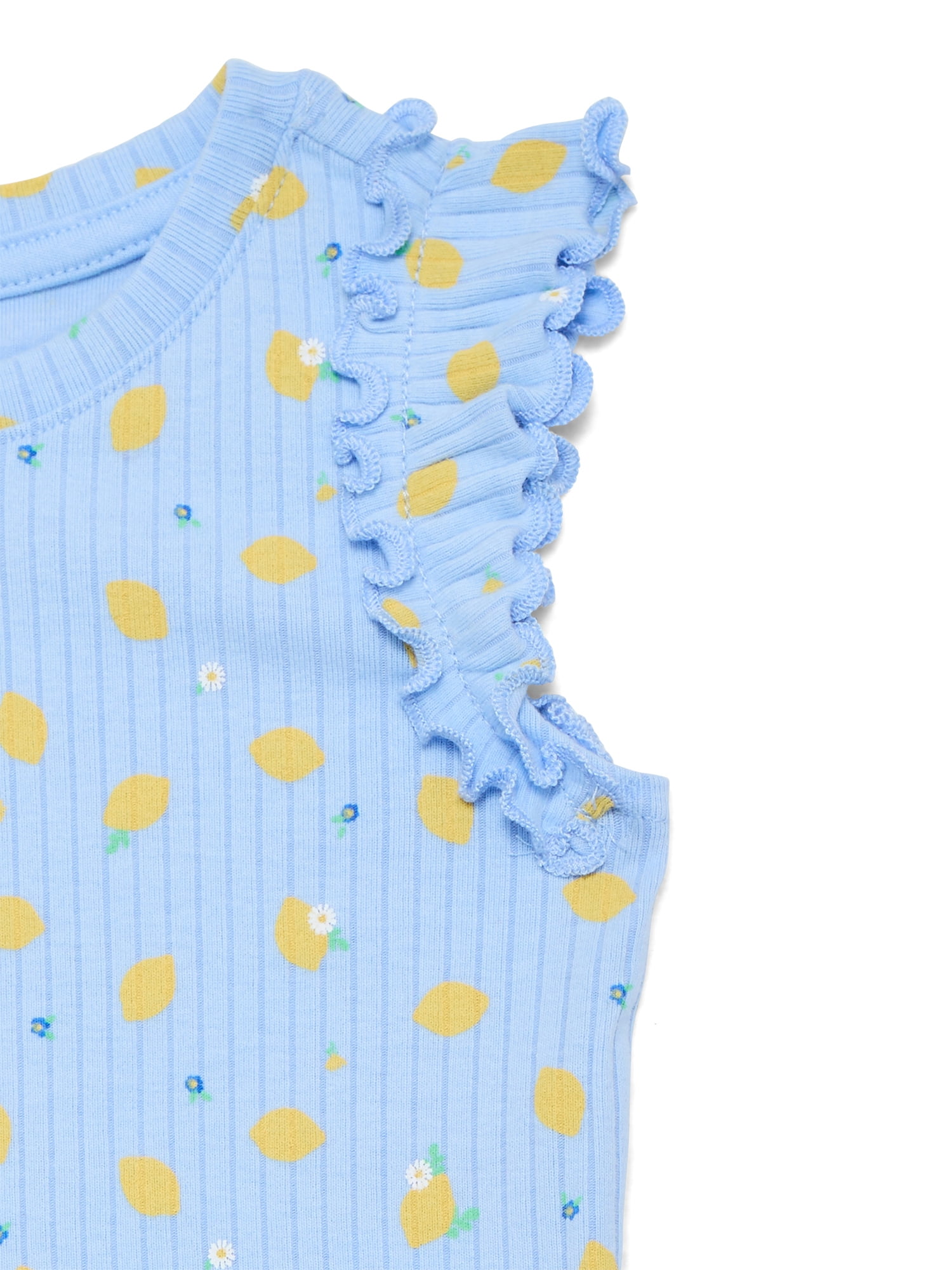 Wonder Nation Baby Girls Tee with Flutter Sleeves, Sizes 0-24 Months