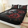 thumbnail image 3 of Castle Fairy Abstract Skull 4 Pieces Queen Sheet Sets for Adults Boys Girls,Chic Floral Flowers Ultra Soft Flat Sheet,Vintage Gothic Style Queen Fitted Sheet,Microfiber Bedroom Decor, 3 of 7