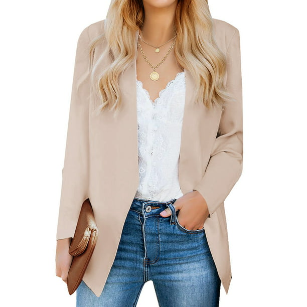 Pakket Behoort Romantiek Vetinee Womens Casual Open Front Blazer Long Sleeve Work Office Jacket,  Size XS-2XL - Walmart.com