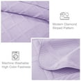 thumbnail image 3 of Exclusivo Mezcla Ultrasonic King Quilt Set, 3-Piece Lightweight Bedspreads Modern Striped Coverlet, Lilac, 3 of 7