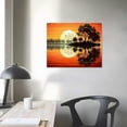 thumbnail image 3 of GOSMITH  Modern Abstract Guitar Tree Lake Sunset Art Canvas Painting Living Room Decorating Painting Home Decor HD Printed Artwork Poster Framed Ready to Hang, 3 of 4