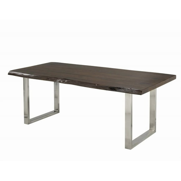 72" Live Edge Dining Table, Dark Oak