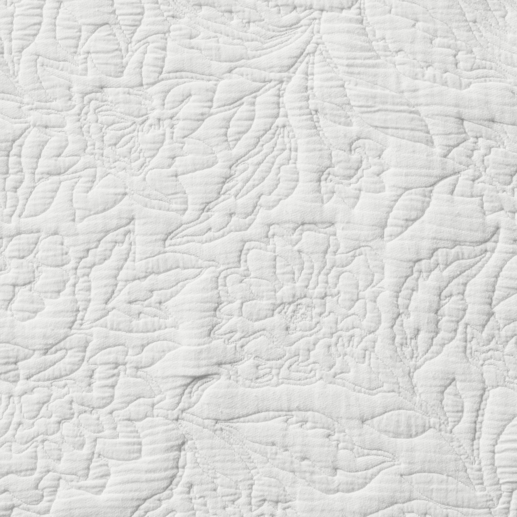Better Homes & Gardens Floral Matelasse Pillow Shams, White, King, 2 Count