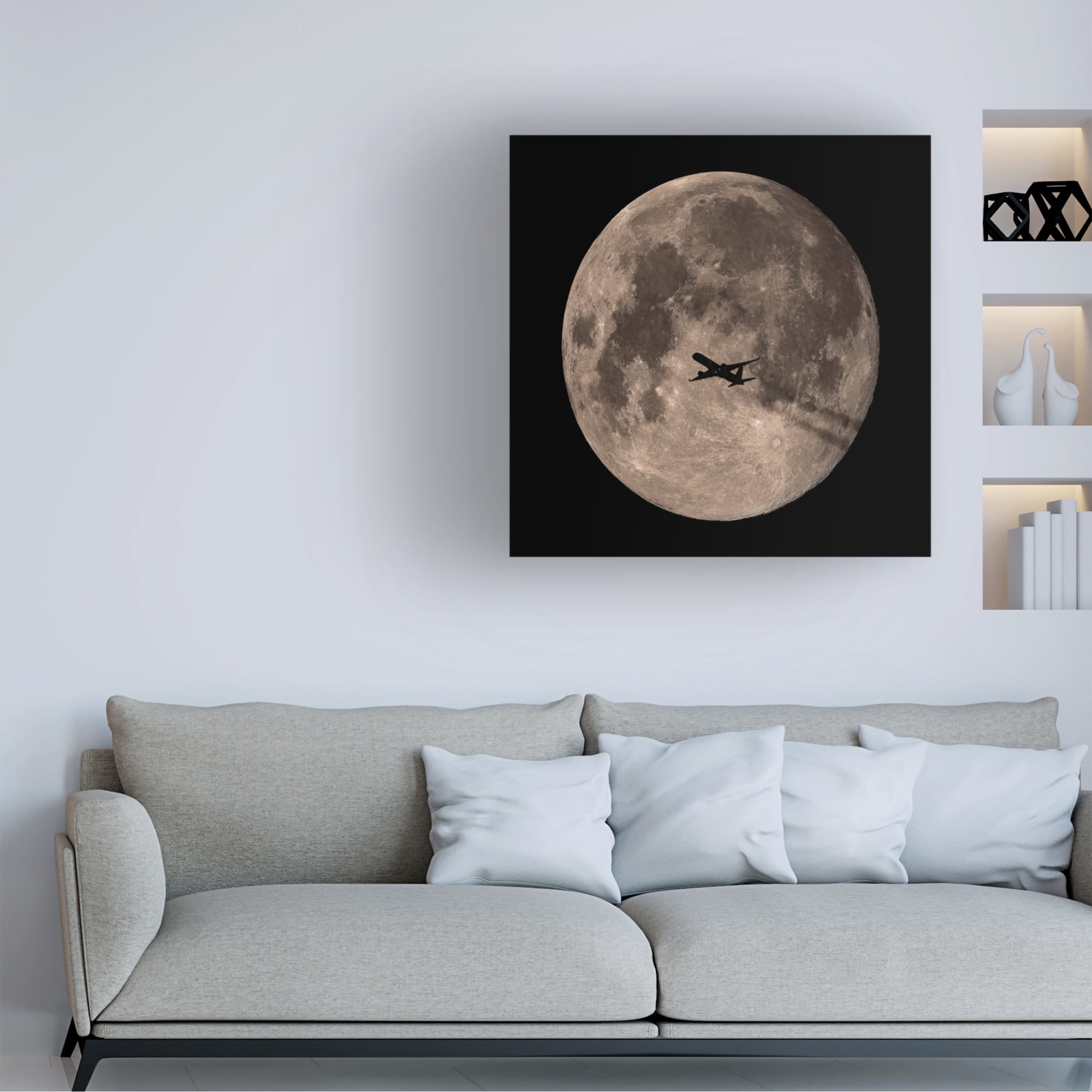 Trademark Fine Art Mainak Chakraborty Passing Through Full Moon Canvas Wall Art