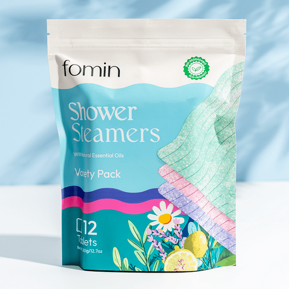 Fomin Aromatherapy Shower Steamers - Variety Pack–12 Count Shower Tablets with Essential Oils for Relaxation, Energy & Stress Relief | Self-Care Gift for Women & Men, Spa-Like Experience at Home