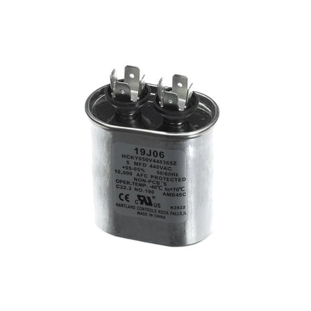 Lennox 19J06 Genuine OEM Run Capacitor - 440V, Lennox, 5uF, Oval