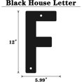thumbnail image 2 of 12 Inch Modern Metal House Numbers, Metal Letter, Black Door Number, Metal Mailbox Numbers and Letters, Metal House Address Letters and Numbers for Outside Signs (F), 2 of 8