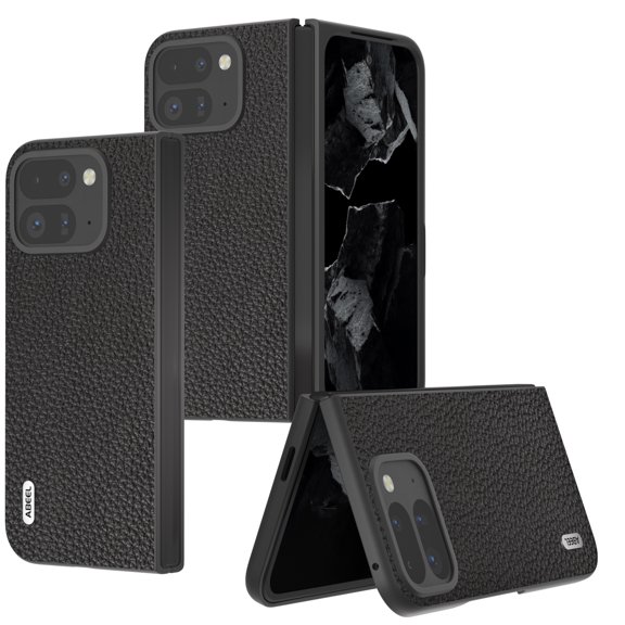 Allytech for Google Pixel 9 Pro Fold Case Cover, Premium PU Leather Slim Fit Shockproof Bumper Protective Lightweight Back Cover Case for Google Pixel 9 Pro Fold 2024 - Black