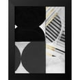 thumbnail image 2 of Cartissi 19x24 Black Modern Framed Museum Art Print Titled - Stripes and Circles II, 2 of 5