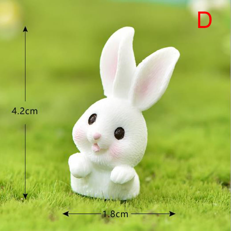 Mini Bunny Rabbit Figurine Resin Craft Easter Decoration Party Garden Ornaments 