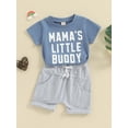 thumbnail image 2 of Bagilaanoe 2pcs Toddler Baby Boy Shorts Set Short Sleeve Letter Print T Shirt Tops + Shorts 6M 12M 18M 24M 3T Kids Casual Summer Clothes, 2 of 7