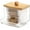 Bamboo, variant on ZDWQFA 10oz Qtip Holder Dispenser with Bamboo Lids, Big Clear Bathroom Organizer Accessories Decor for Storage-Qtips Cotton Ball Holder Apothecary Jars, Cotton Swabs, Floss Container