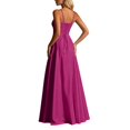 thumbnail image 2 of Women's Satin V Neck A-Line Gown – Elegant Evening Party Dress in Sizes XS-XL, Versatile Formal Occasion Wear for Prom Wedding, 2 of 5