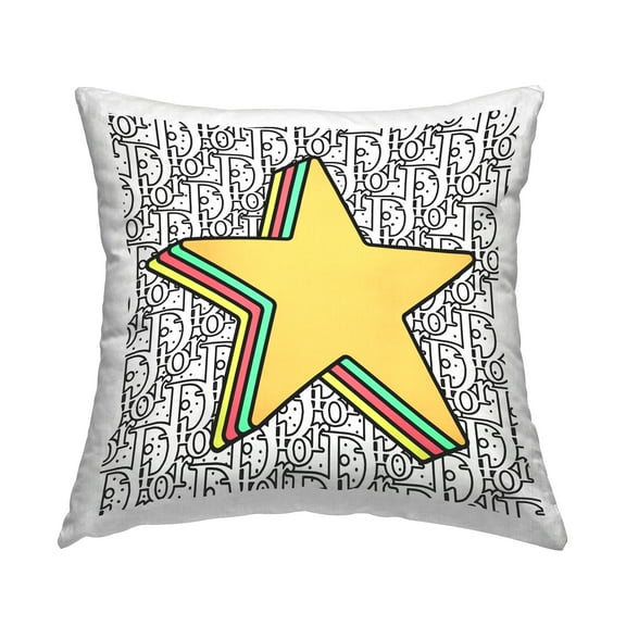 Stupell Industries Pop Style Star Symbol Glam Brand Pattern Design by Ziwei Li Throw Pillow