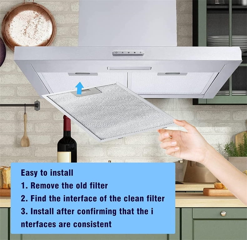2PCS Cooker Hood Filters Metal Mesh Extractor Vent Filter 320X260mm Kitchens Hoods Oil Filter Range Hood Grease