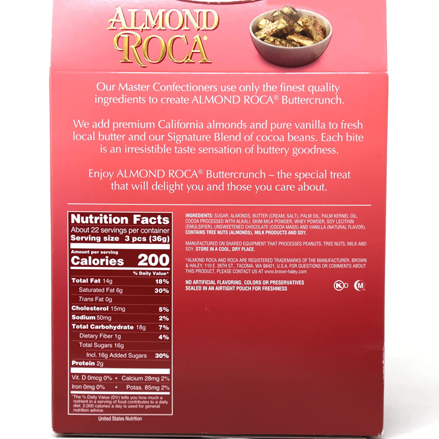 Brown & Haley Almond Roca The Original Buttercrunch Toffee With Almonds 28 Oz (793 g) (1 PACK)