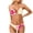 Pink, variant on Bikini Sets for Women Two Piece Swimsuit - String Triangle Bikini Cheeky Boho Gold Brazilian Style Low Rise Pink