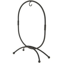 Bard's Oval Shaped Black Wrought Iron Ornament Stand, 11" H x 7.25" W x 7.25" D, Pack of 2