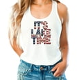 thumbnail image 3 of It's Lake Time Tank Top for Women & Teens American Flag Summer Sleeveless Tee White Tank Top Medium, 3 of 5