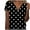 Black, variant on Ashirexll Ladies Tops and Blouses, Short Sleeve Tops for Women, Summer Fashion Polka Printed Collar Casual Short Sleeve Top Short Sleeve V-neck Top Shirt