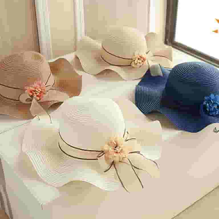 Sun Hats for Women Wide Brim Straw Hat Summer Beach Hat With Sun Hats for Women Wide Brim Straw Hat Summer Beach Hat With